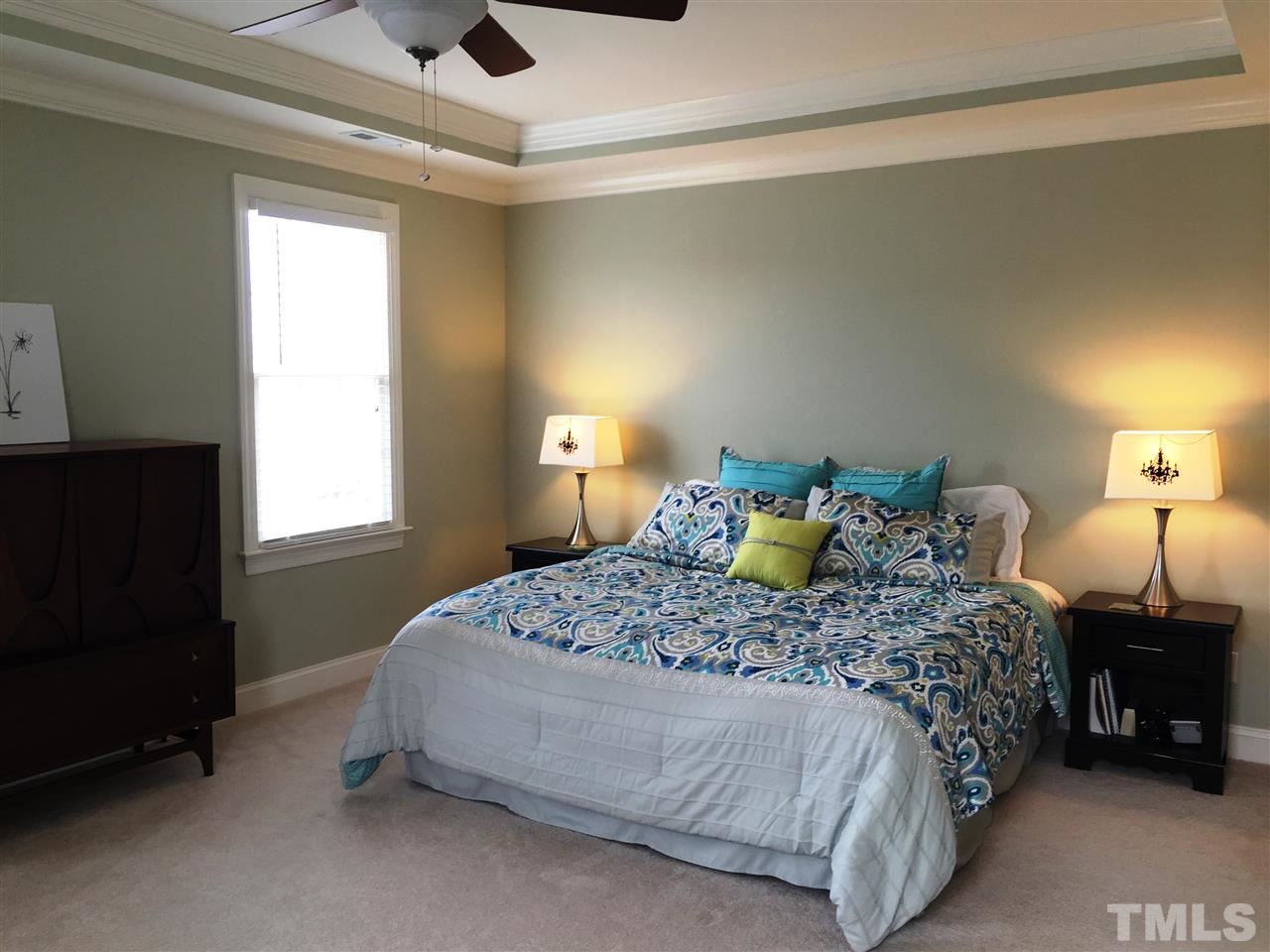 1307 Ileagnes Road Raleigh, NC 27603 - Photo 15 of 24 Large master with tray ceiling and fan.