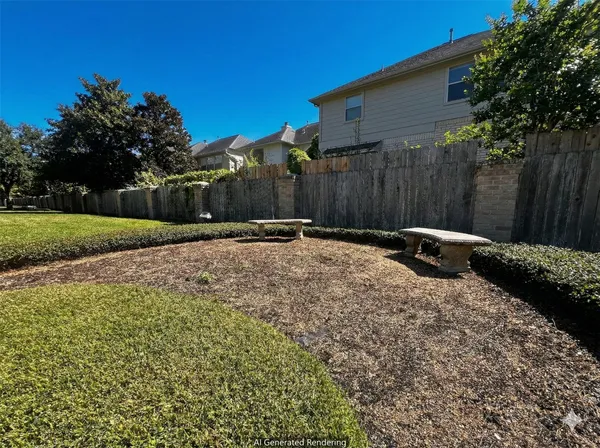a backyard of a house with lots of green space