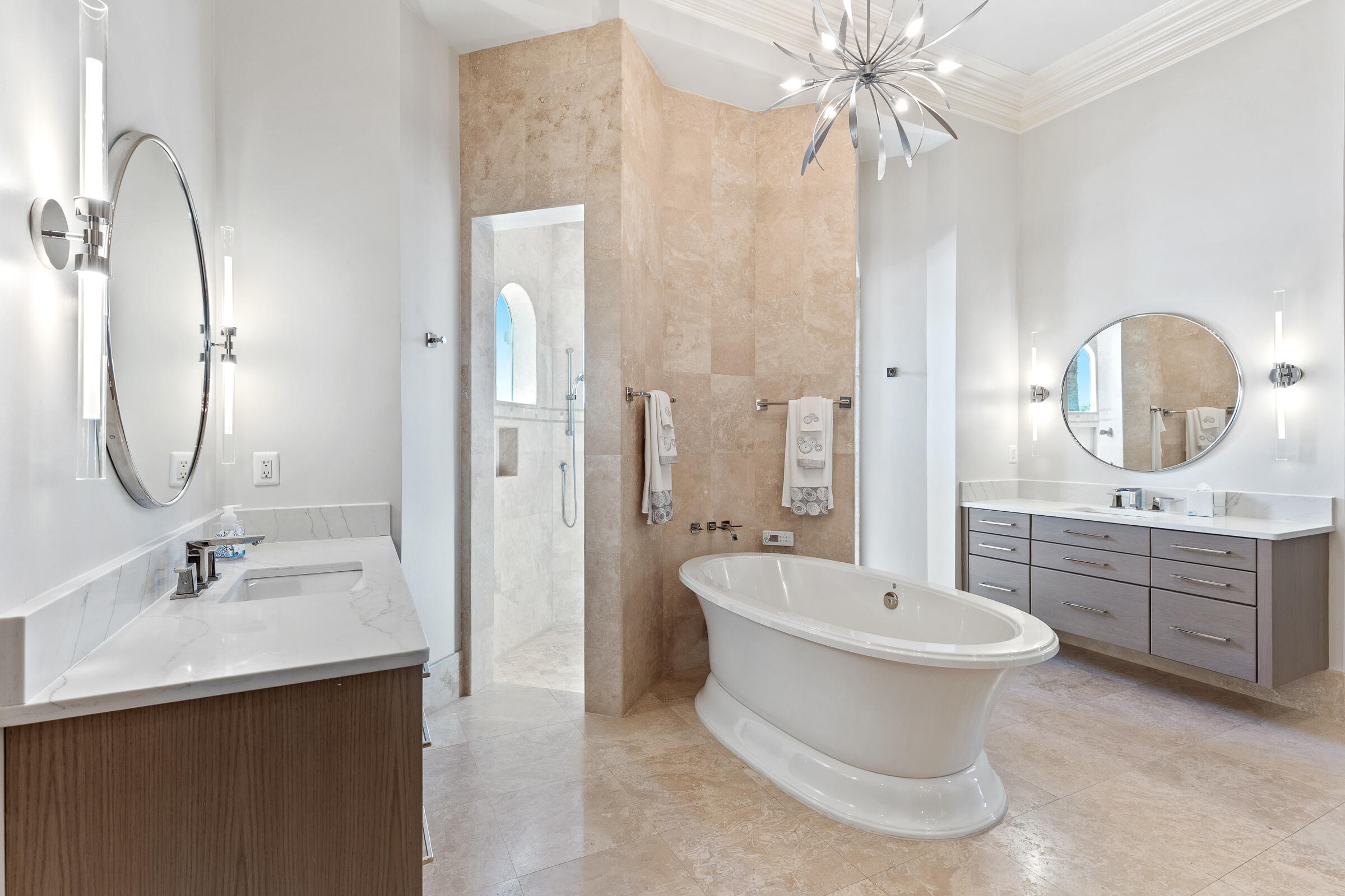 1806 Driftwood Point Road Santa Rosa Beach, FL 32459 - Photo 31 of 142 a bathroom with a double vanity sink mirror and bathtub