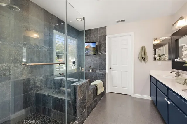 a bathroom with a shower