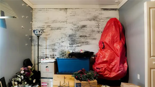 a view of towel hanging in closet
