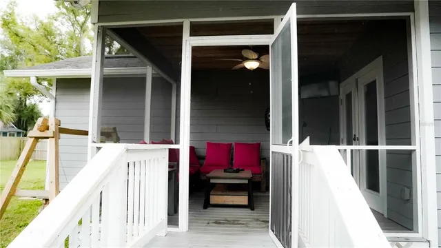 a view of a house with a balcony