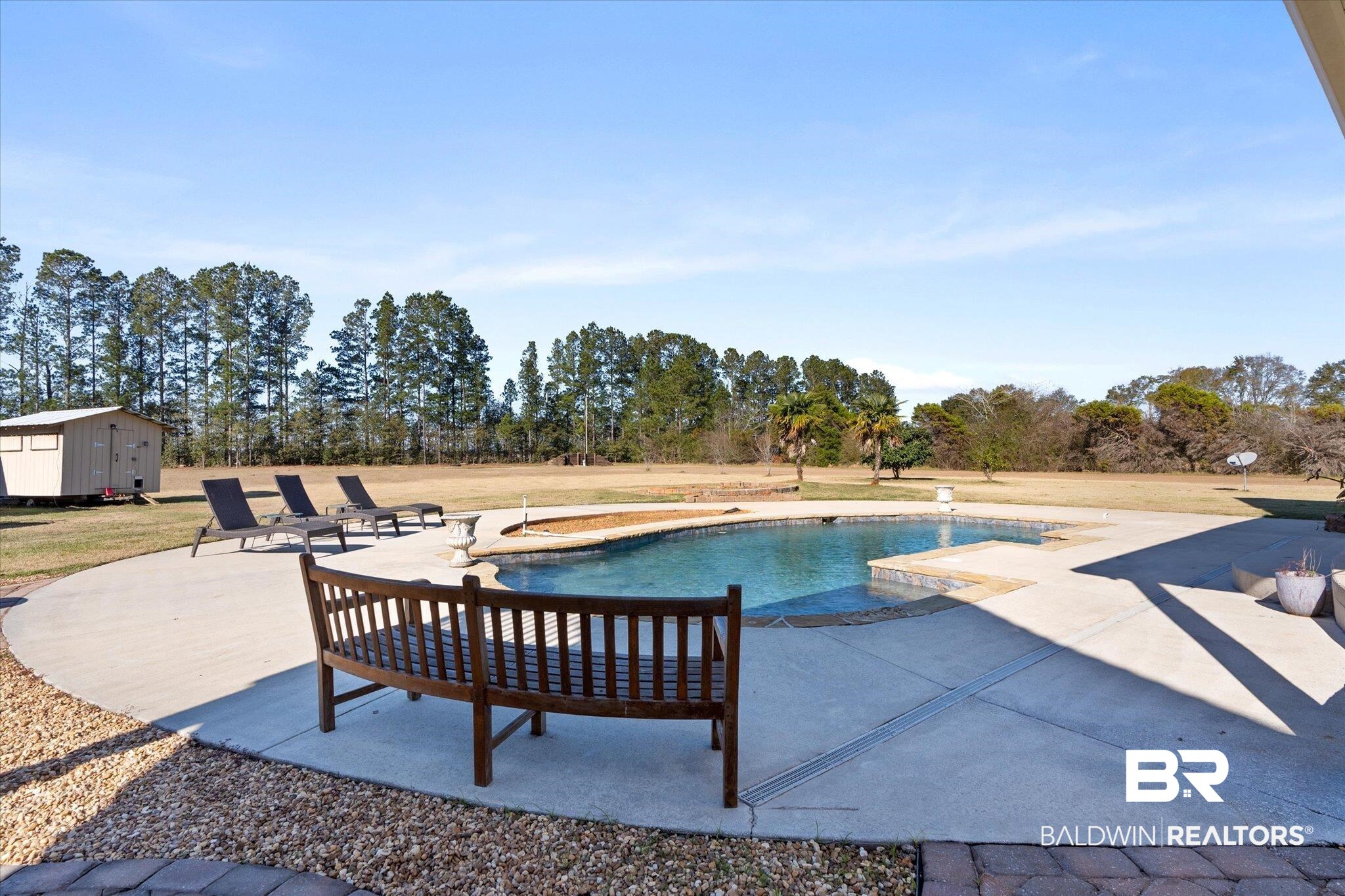 15635 County Road 83 Elberta, AL 36530 - Photo 29 of 54 View of pool featuring a patio area, a diving board, and a storage unit
