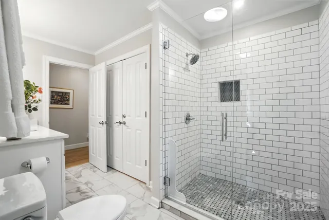 a bathroom with a shower