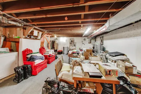a storage room with washer and dryer