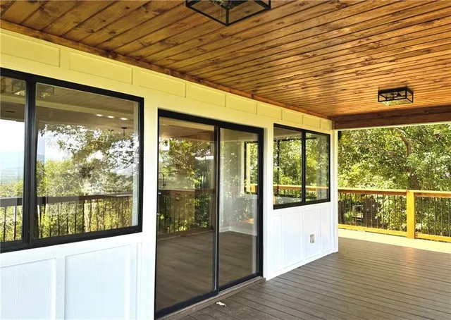 an aerial view of a house