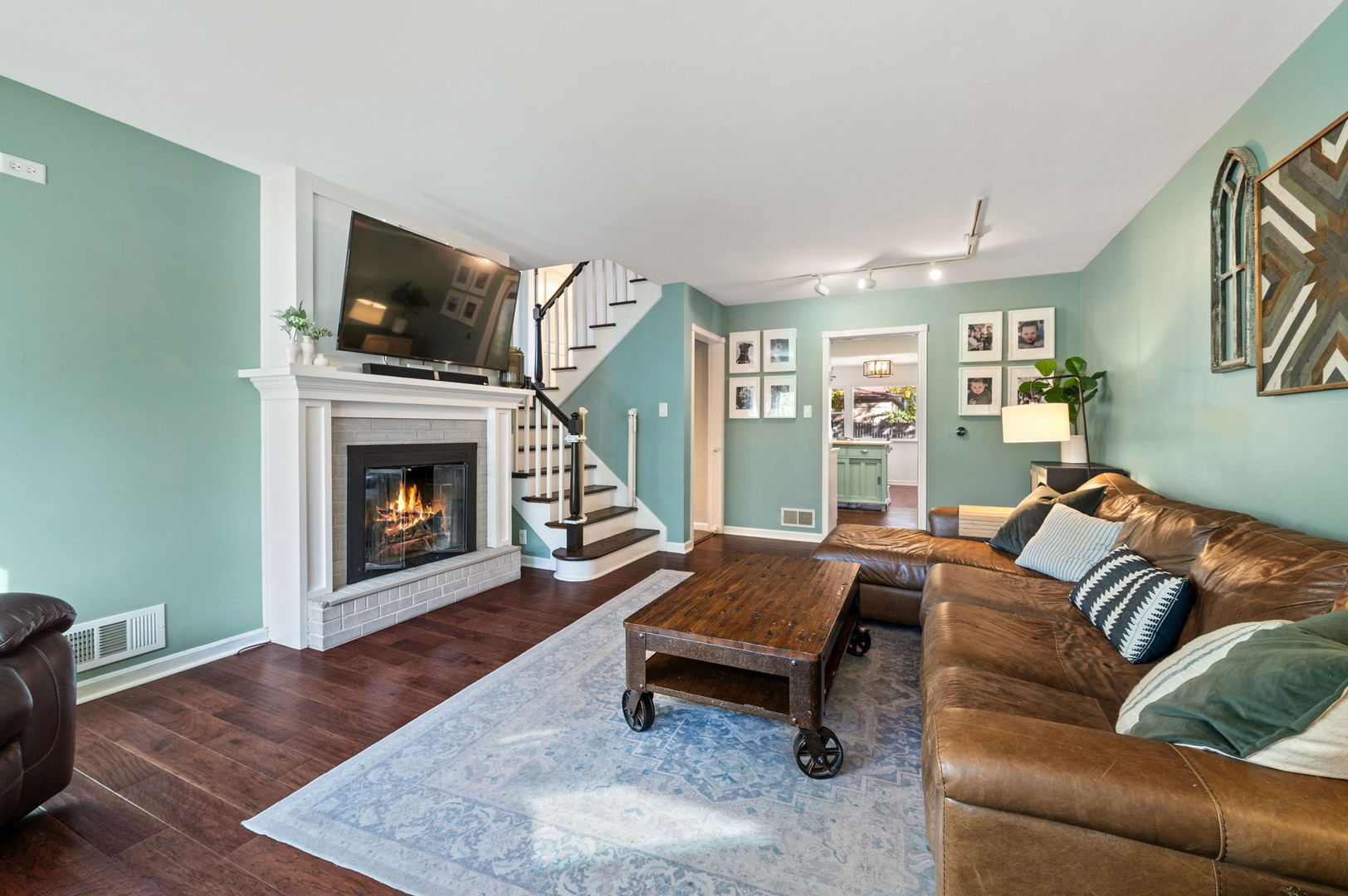 349 South Edgewood Avenue Lombard, IL 60148 - Photo 3 of 25 a living room with furniture and a fireplace