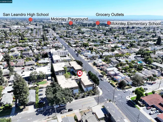 an aerial view of a city