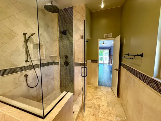 a bathroom with a shower