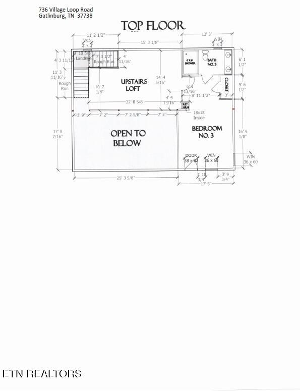 736 Village Loop Road Gatlinburg, TN 37738 - Photo 34 of 34 736 VLR Floor Plans Top Floor Frost Feb