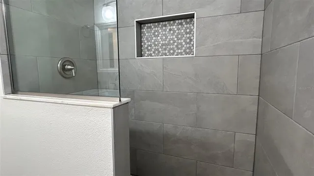 a bathroom with a shower