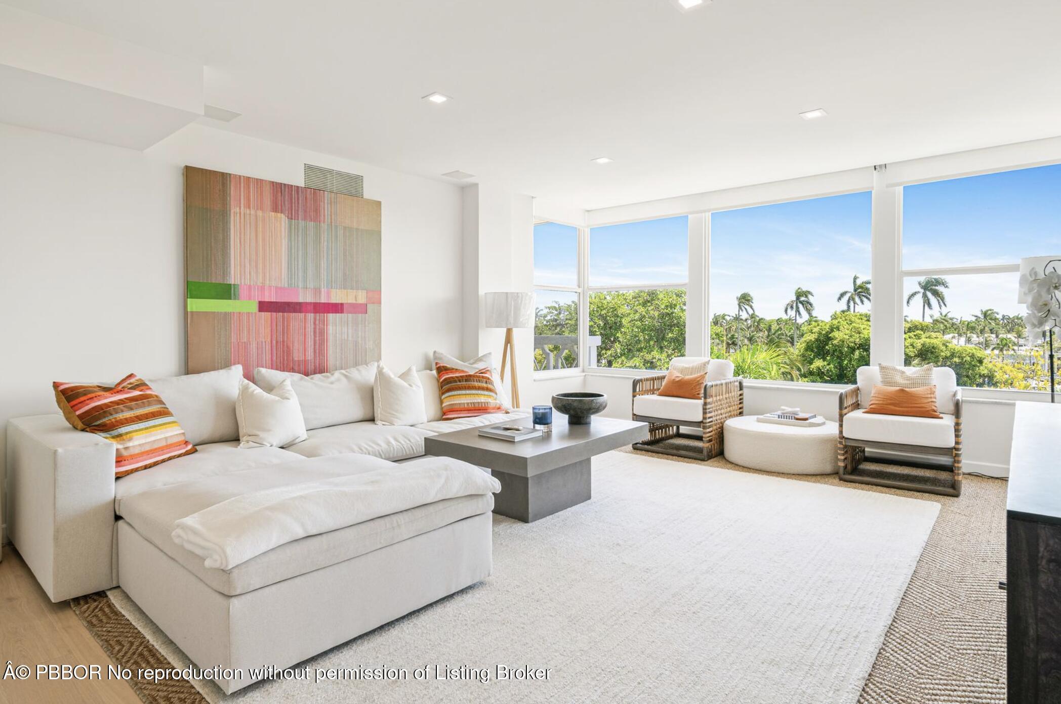 333 Sunset Avenue, Unit 308 Palm Beach, FL 33480 - Photo 3 of 21 a living room with furniture and a large window