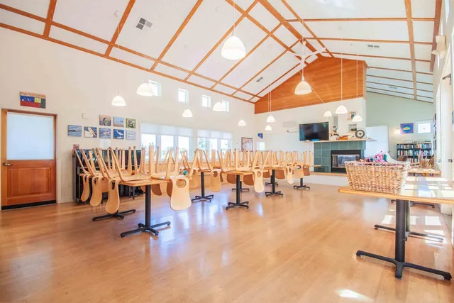 a backyard of a house with lots of green space