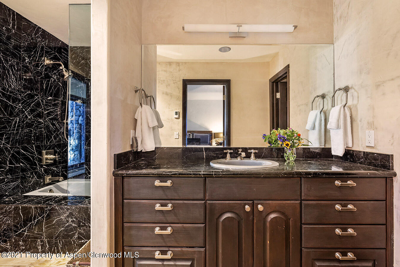 572 North Starwood Road Aspen, CO 81612 - Photo 17 of 26 a bathroom with a sink and a mirror