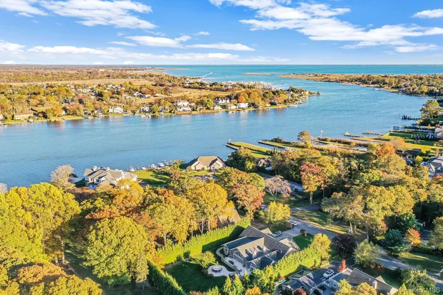 a view of a city and ocean view