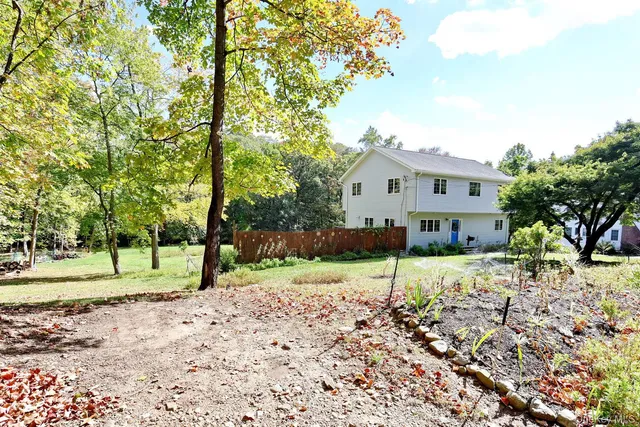 a house view with a backyard space