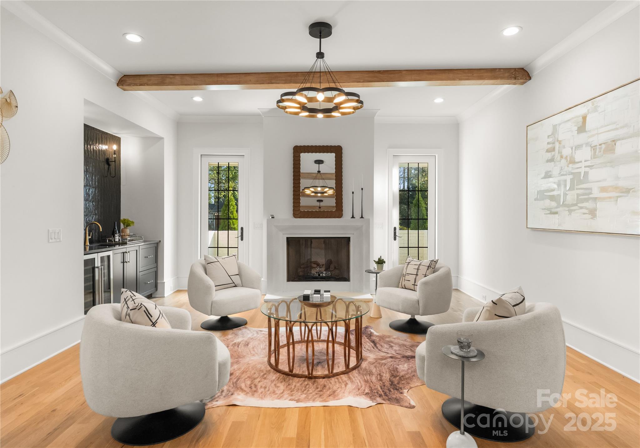 4142 Pineview Road Charlotte, NC 28211 - Photo 13 of 38 a living room with furniture and a fireplace