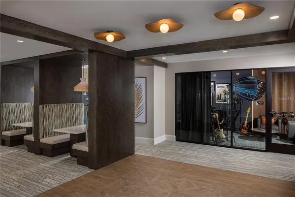 a bathroom with a double vanity sink