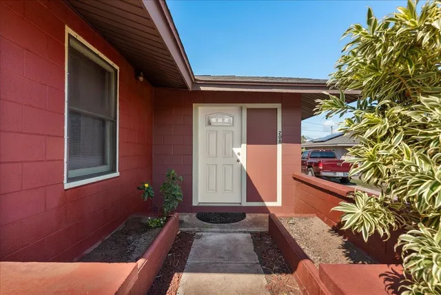 a view of front door of house