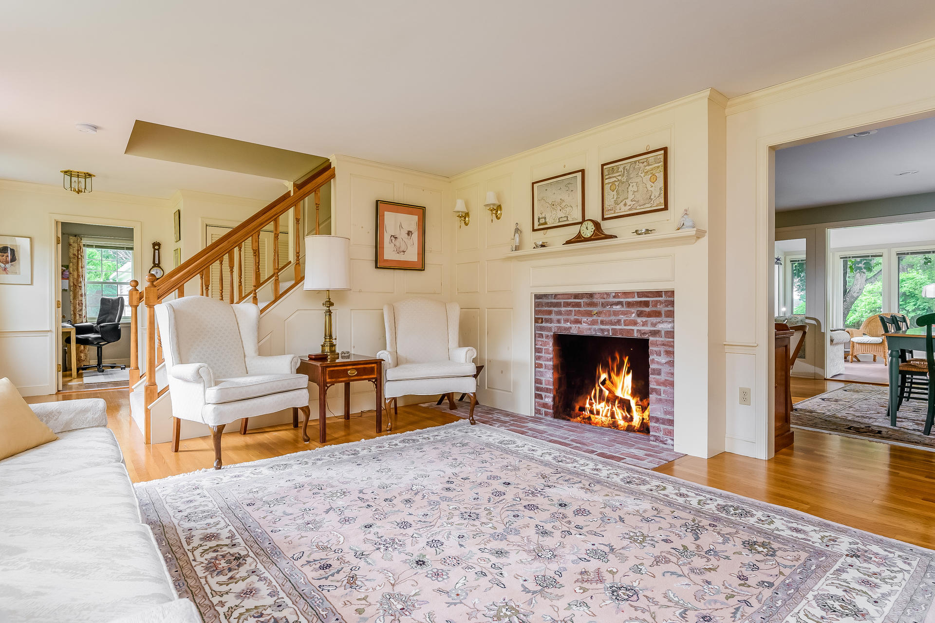 160 Point Hill Road West Barnstable, MA 02668 - Photo 8 of 39 a living room with furniture and a fireplace