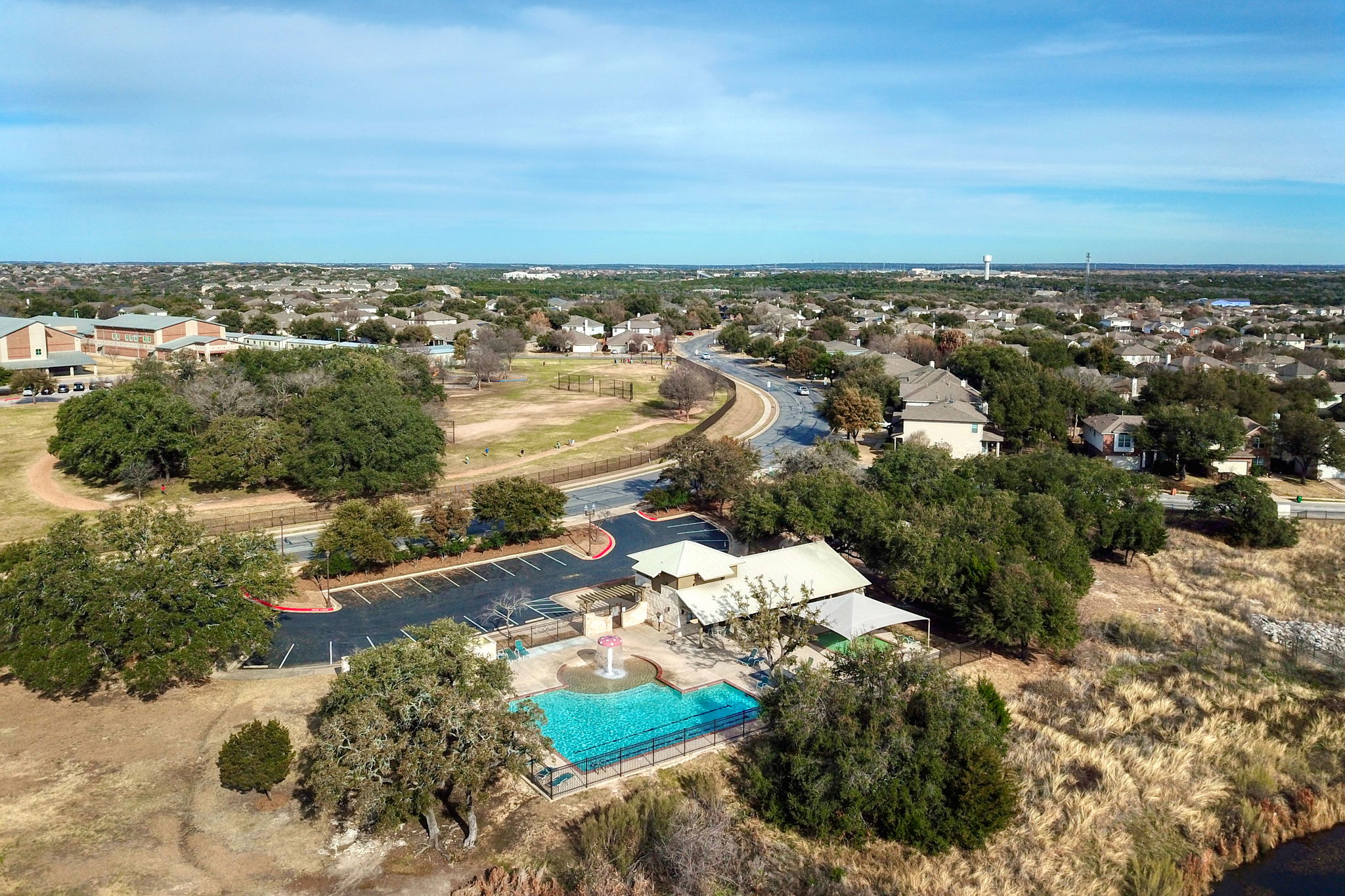 14001 Avery Ranch Boulevard, Unit 602 Austin, TX 78717 - Photo 30 of 39 Aerial view of a pool area