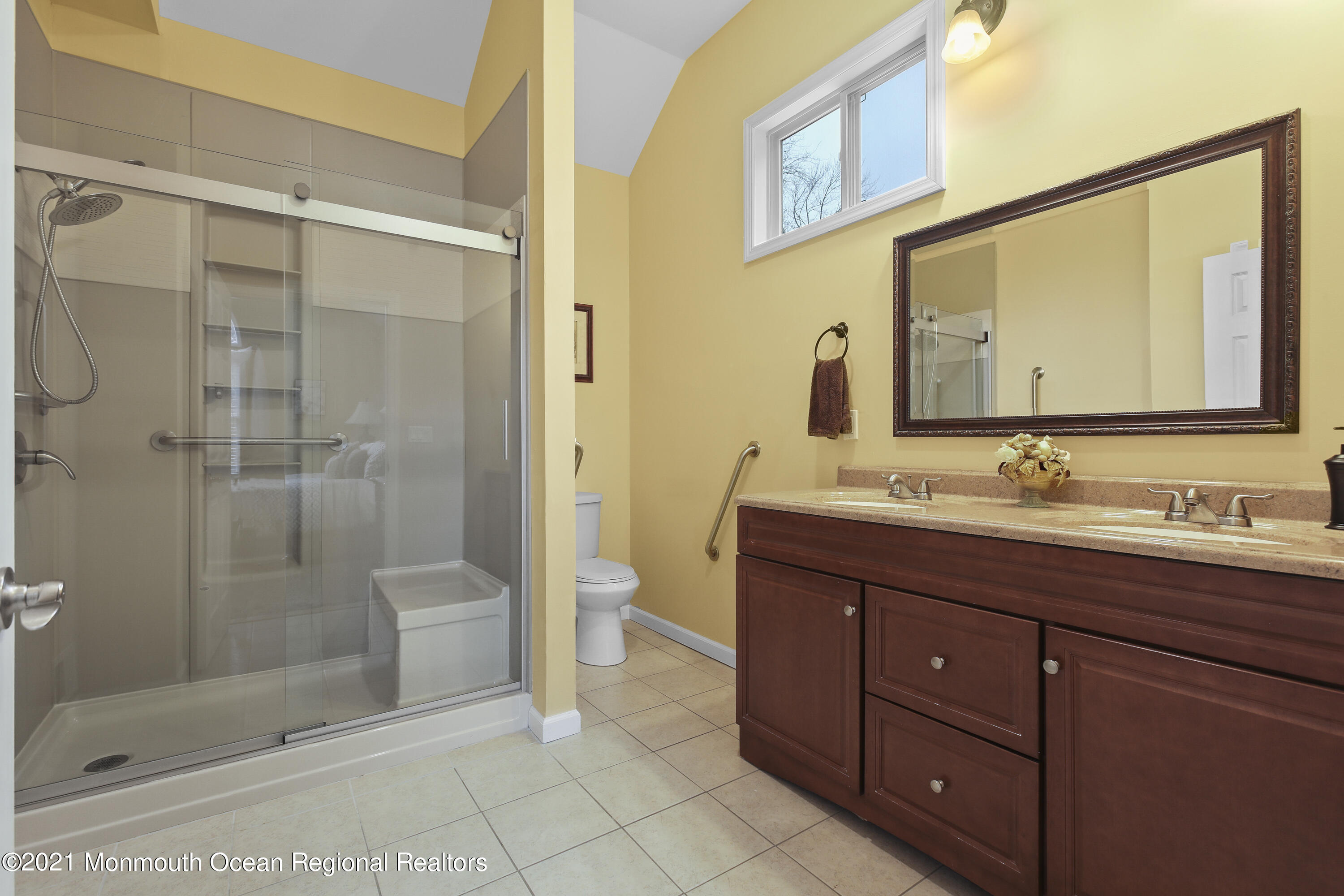 582 Reed Road Jackson, NJ 08527 - Photo 14 of 45 a bathroom with a granite countertop sink toilet and shower