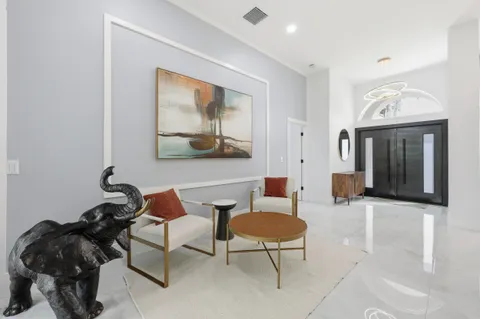 a living room with furniture