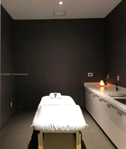 a view of a lobby with a tv