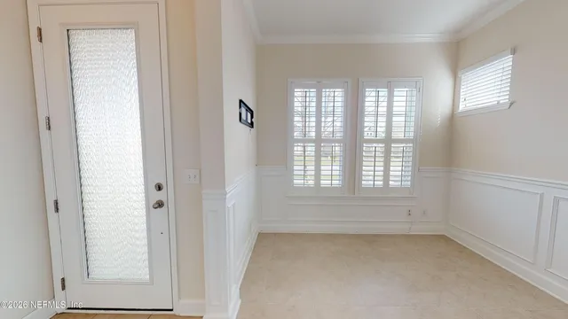 an empty room that has a window