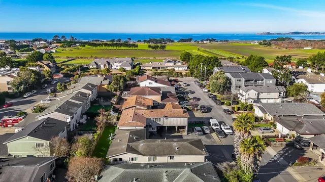 an aerial view of residential building with outdoor space