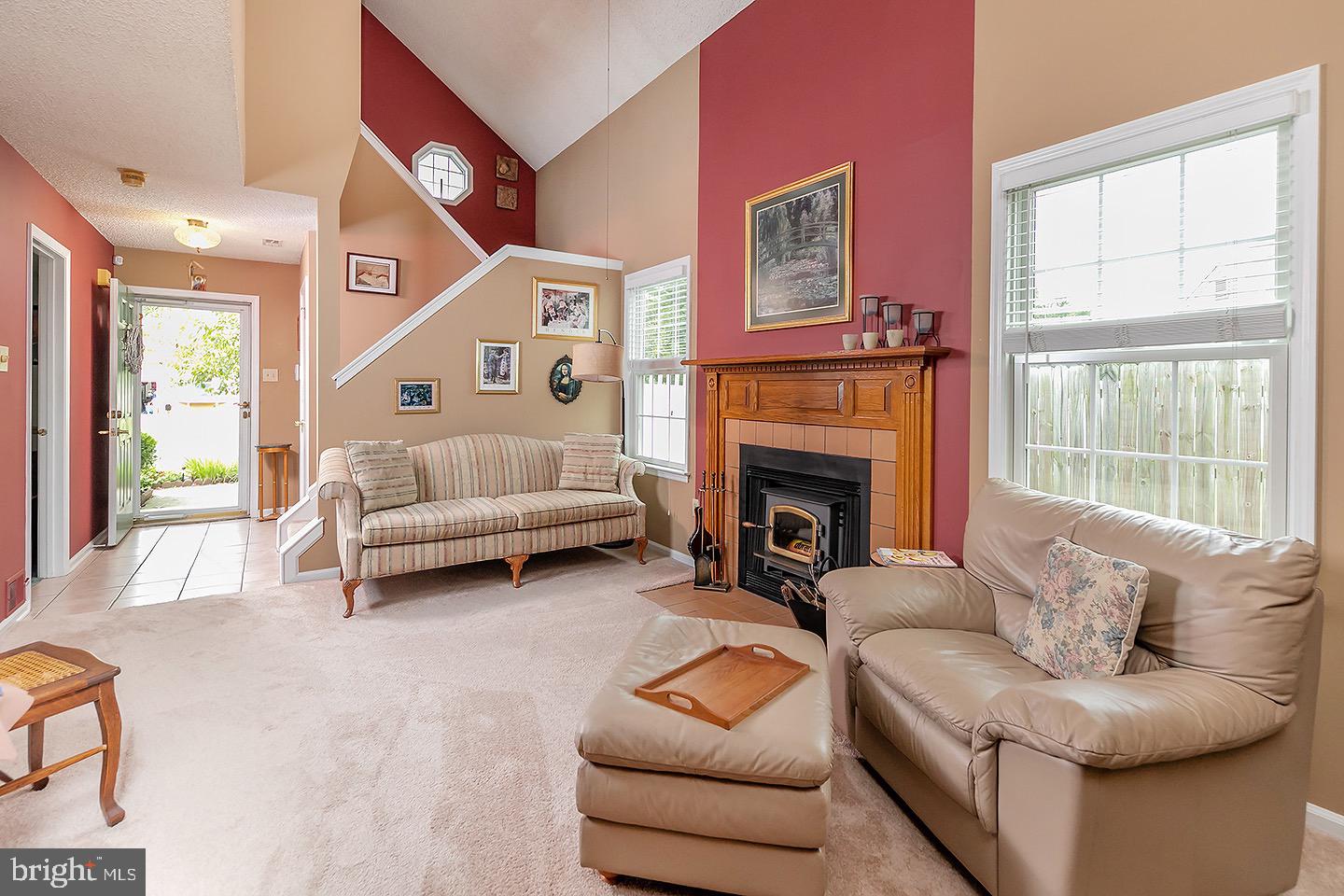 234 Stirrup Road Swedesboro, NJ 08085 - Photo 3 of 20 Living Room w/ Vaulted Ceiling and Fireplace