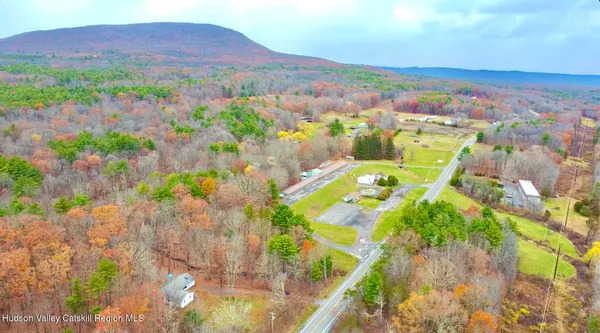 a view of a city with a lake