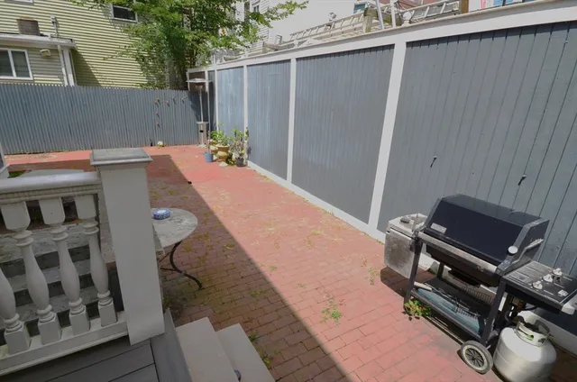 a balcony with a stove