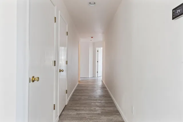 a view of a hallway with a entryway