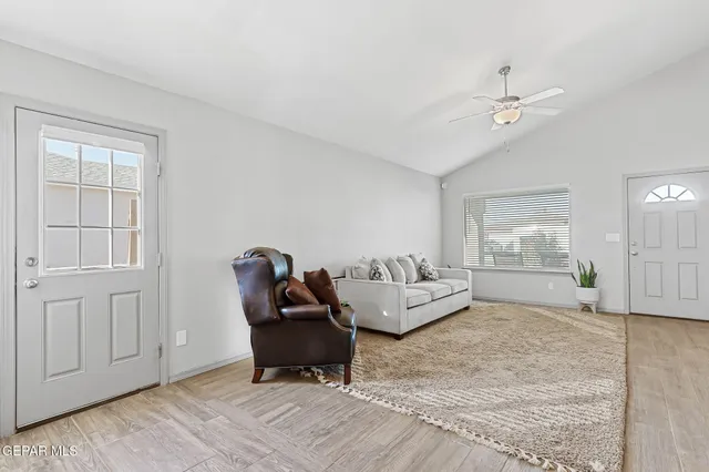 a living room with furniture