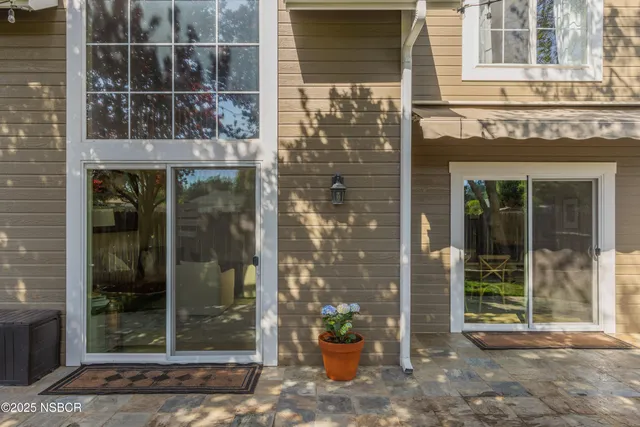 a glass door with a glass door