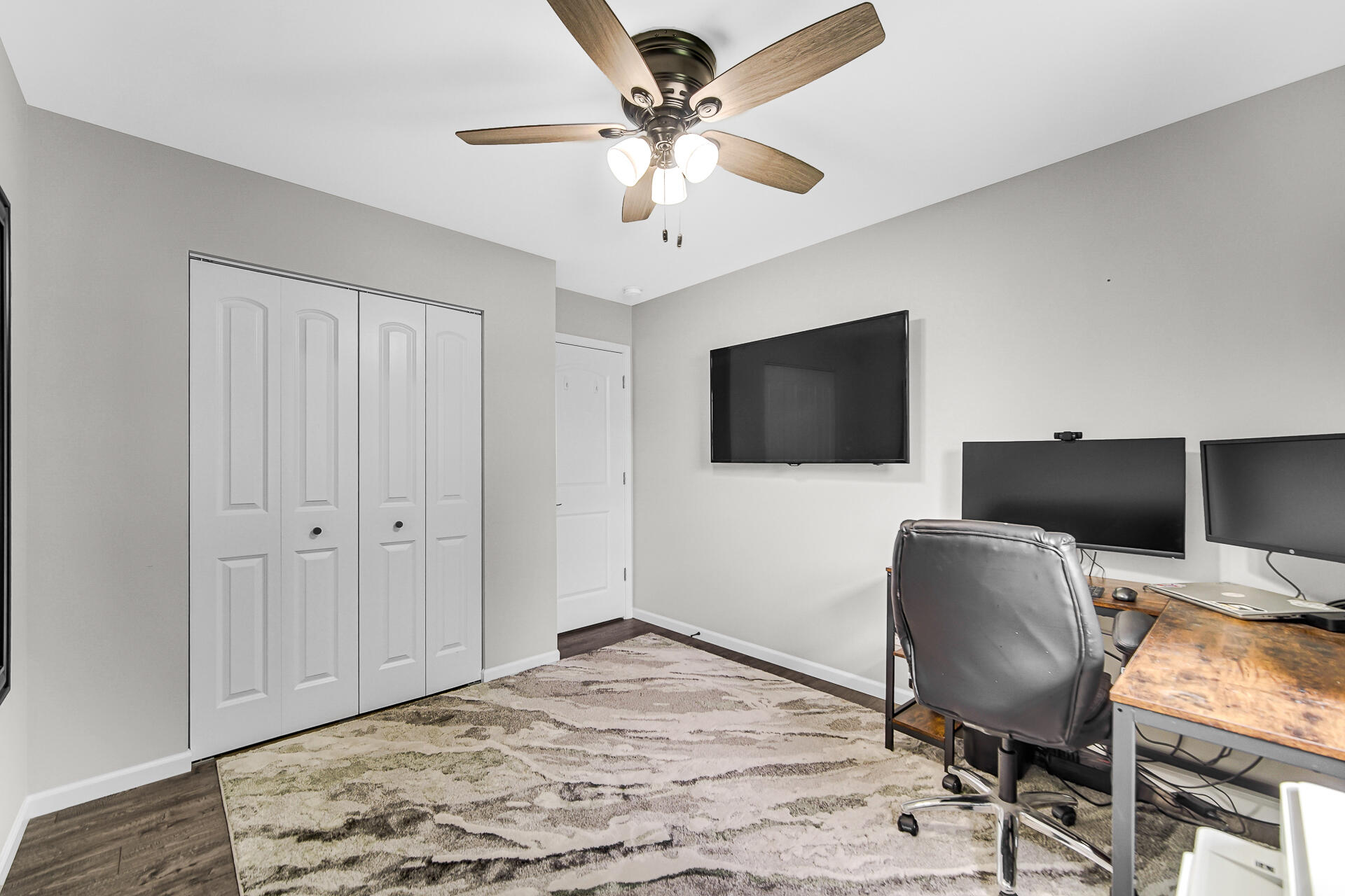 110 Beech Court Hebron, IN 46341 - Photo 13 of 18 a workspace with furniture window and wooden floor