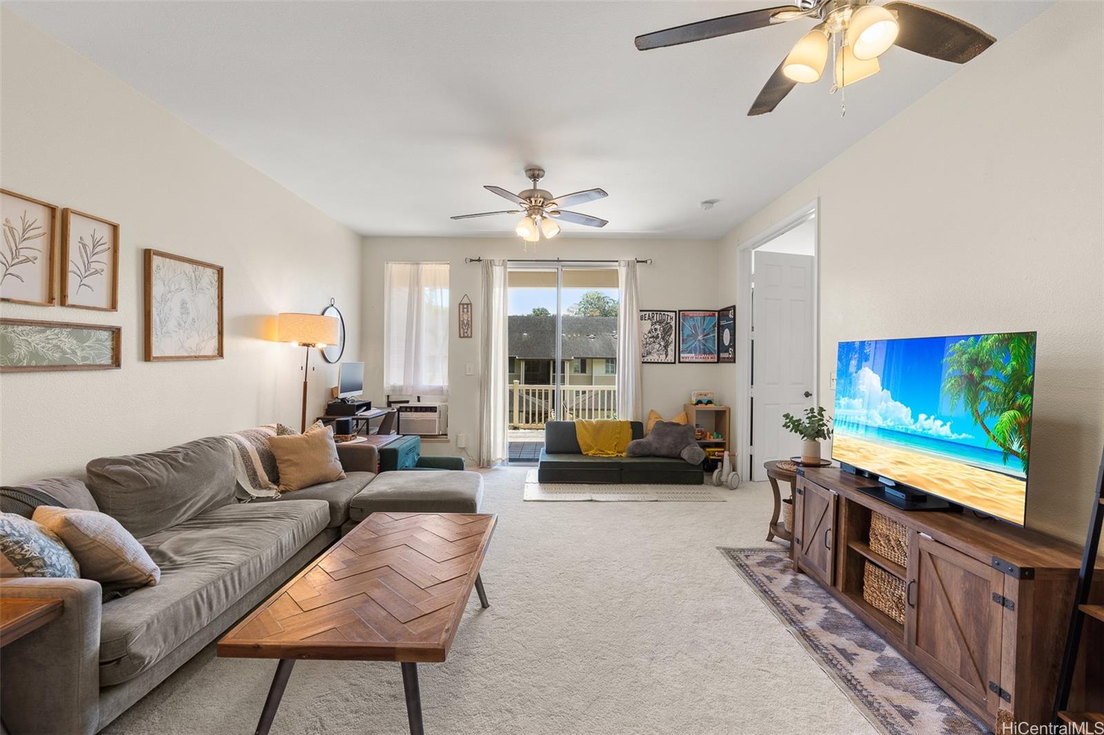 New carpet! $8500 value.Spacious, cozy layout, with patio sliding doors taking you out to your private, enclosed patio lanai. Ceiling fans can help lower electric bills. Window AC. This is 808Living!