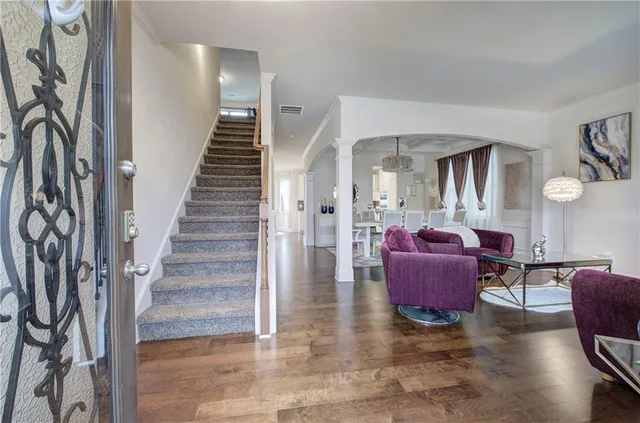 a living room with furniture