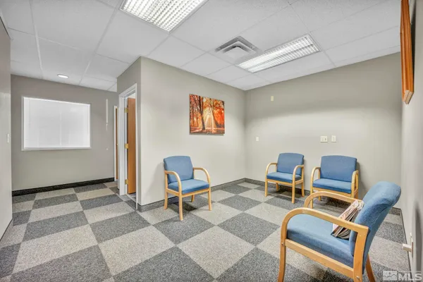 a work room with furniture