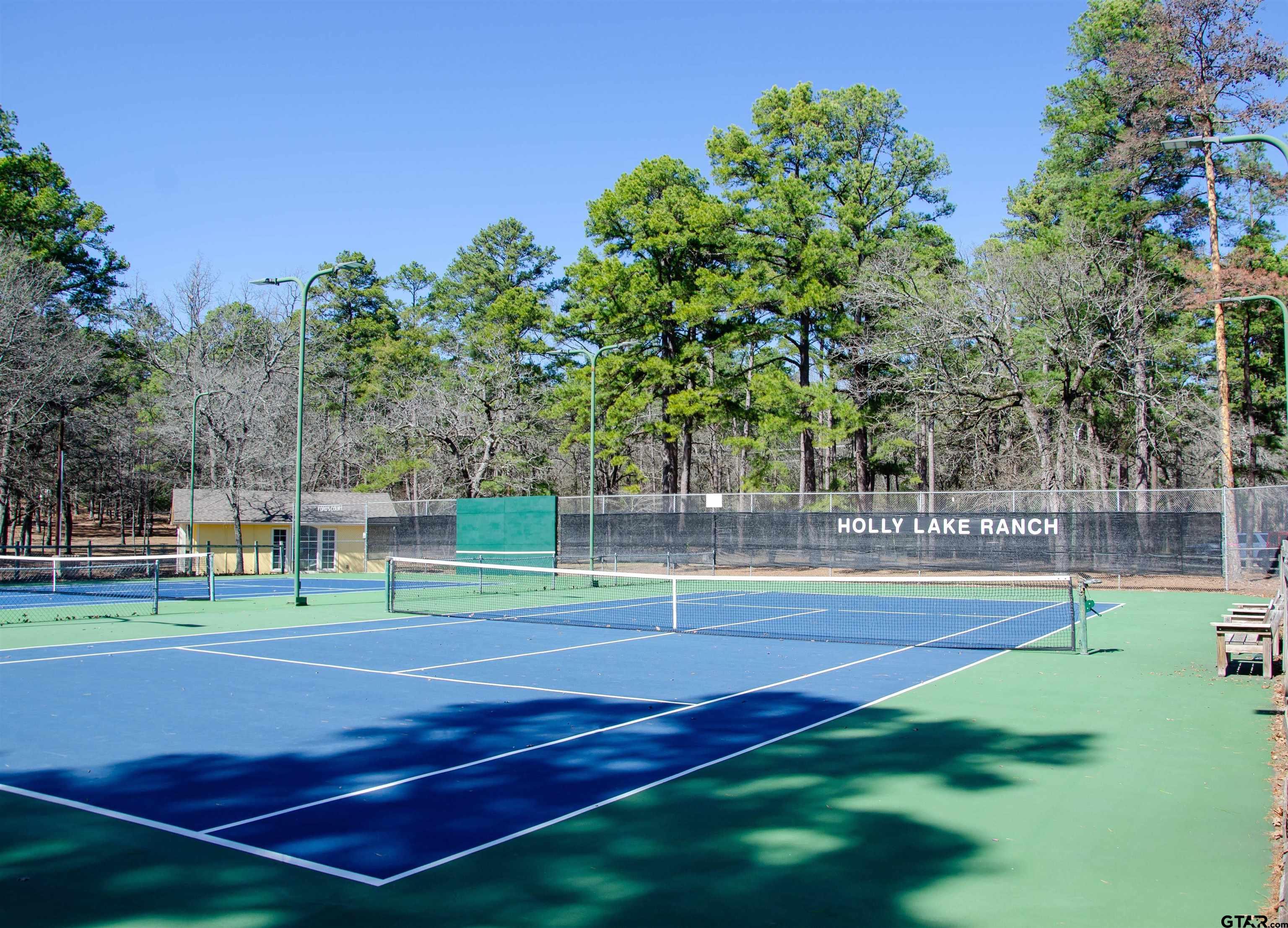 944 Clear Water Trail Holly Lake Ranch, TX 75765 - Photo 41 of 46 a view of a tennis ground with large trees