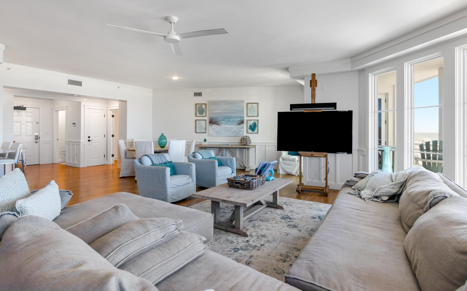 100 Bridge Lane, Unit 214C Inlet Beach, FL 32461 - Photo 13 of 54 a living room with furniture and a flat screen tv