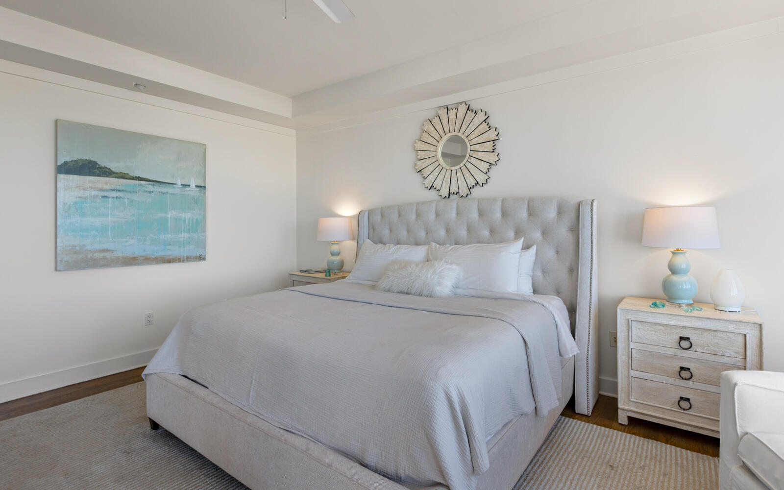 100 Bridge Lane, Unit 214C Inlet Beach, FL 32461 - Photo 21 of 54 a bedroom with a bed and a lamp on table