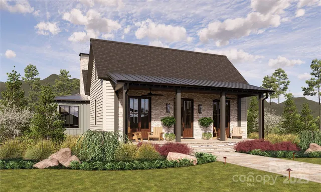 front view of a house with a yard