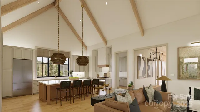 a living room with lots of furniture and window