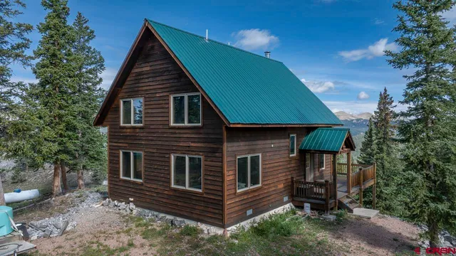 an aerial view of a house