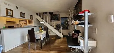 a view of entryway and workspace