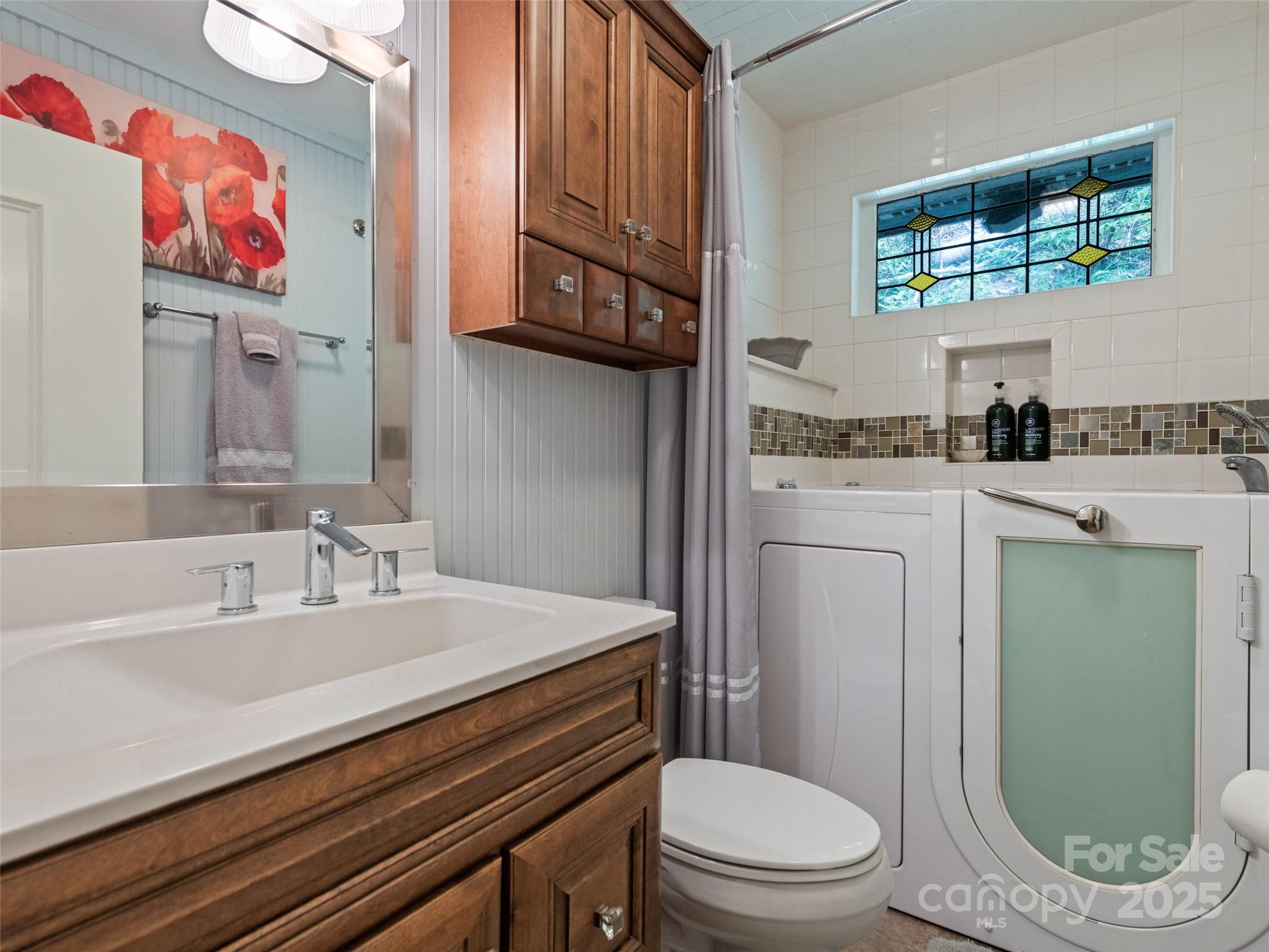 195 Three Springs Drive Sylva, NC 28779 - Photo 35 of 48 a bathroom with a sink a toilet and a mirror
