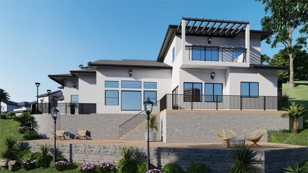 a front view of a house with a garage