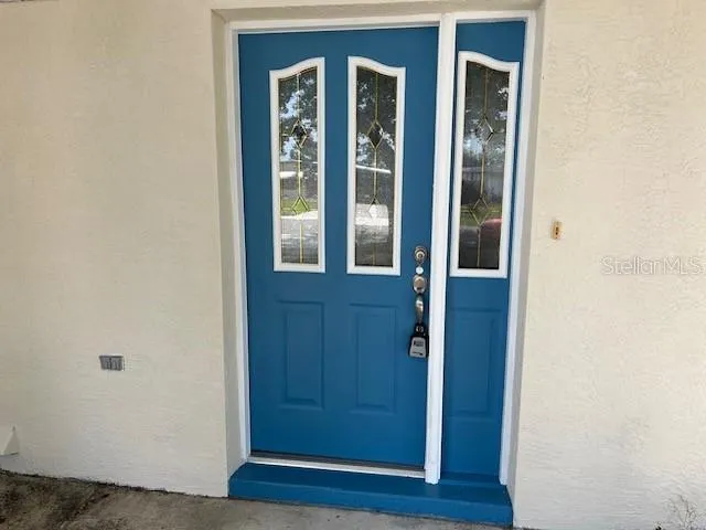 a view of front door